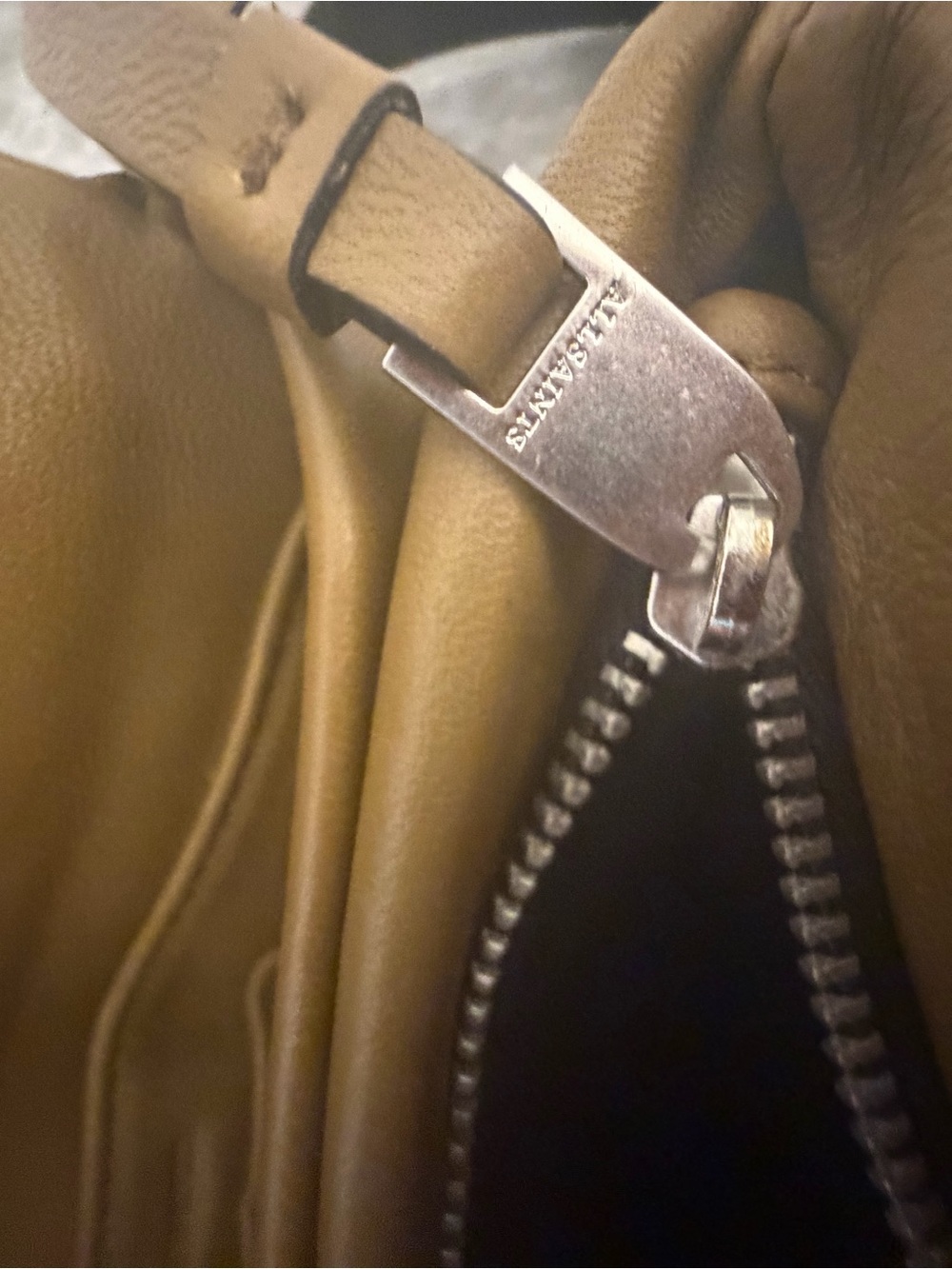All Saints Ezra Quilted Leather Crossbody Bag in Mustard - Picture 8 of 11